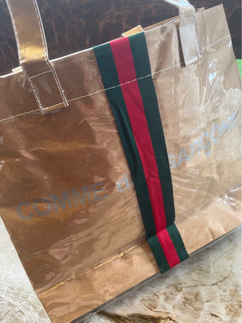 COMMES des GARCONS x GUCCI PVC KRAFT TOTE BAG