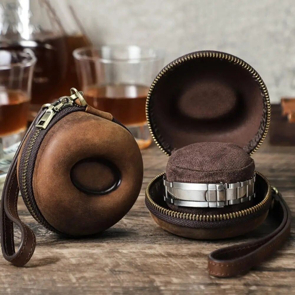 Retro Watch Box Case Mini Portable Watch Organizer Travel Storage