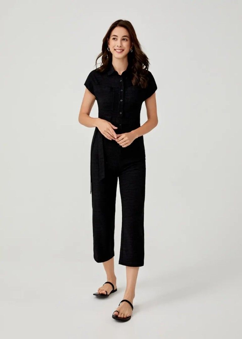 Ciely Cotton Straight Leg Maxi Jumpsuit