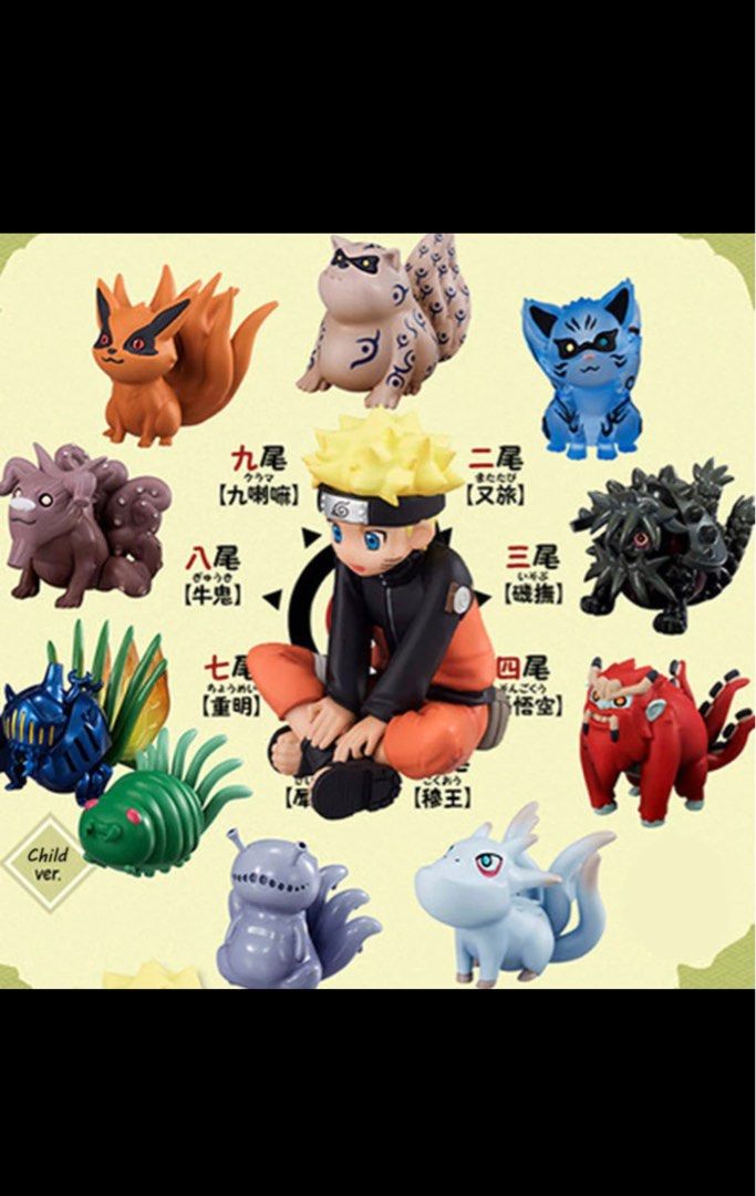 11 pçs/set naruto uzumaki naruto tailed bestas shukaku gyuki