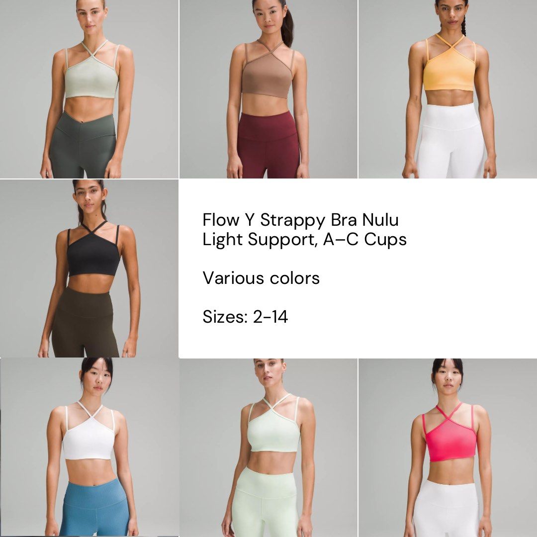 Sizes 2-14) Flow Y Strappy Bra Nulu Light Support, A–C Cups, Women's  Fashion, Activewear on Carousell