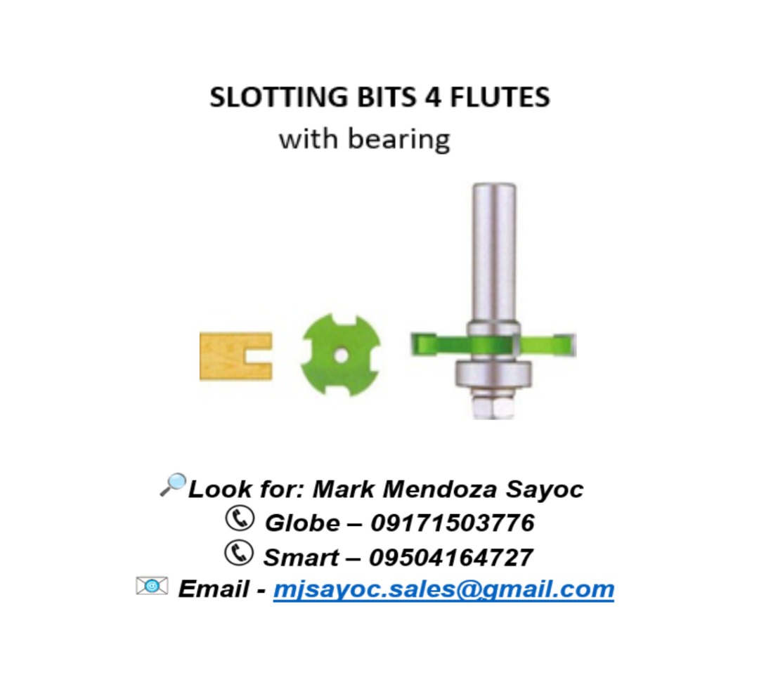 SLOTTING BITS 4 FLUTES with bearing, Commercial & Industrial ...