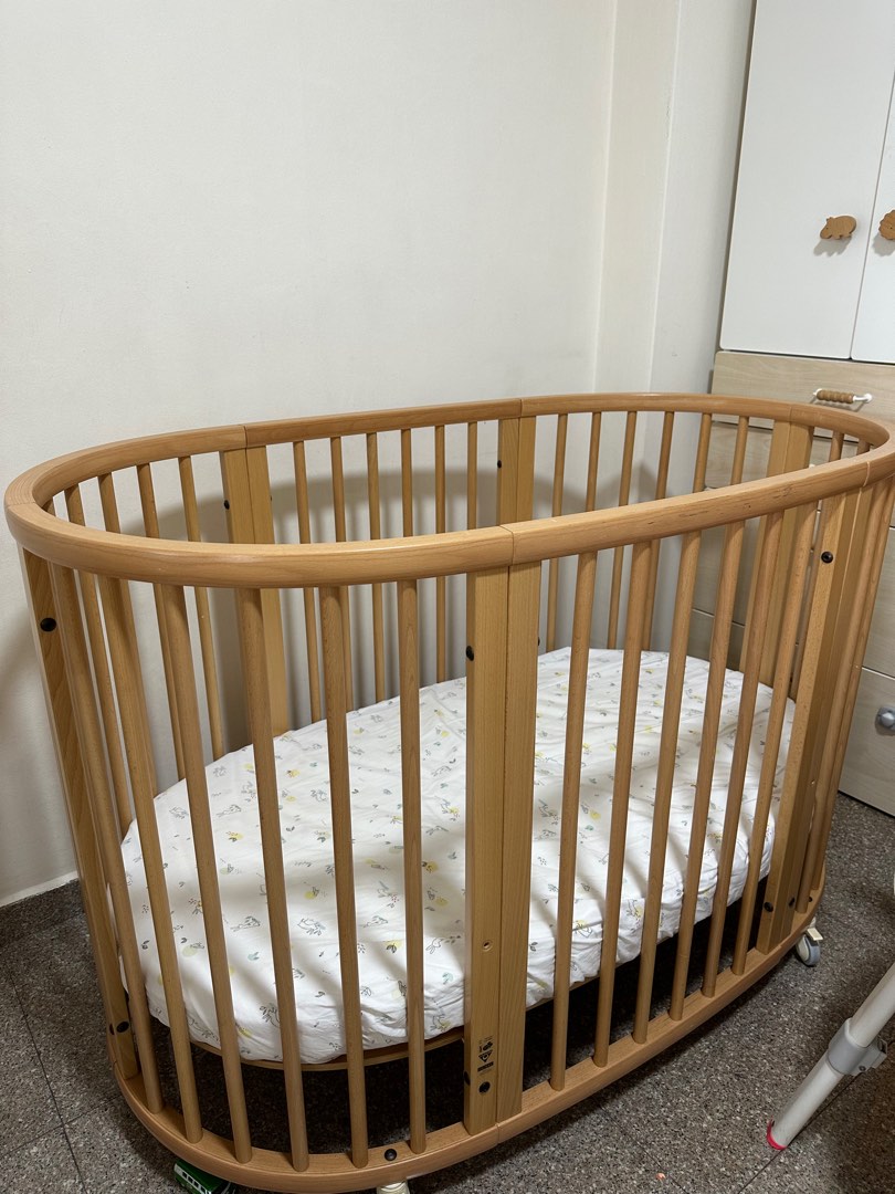 Stokke Sleepi Cot with mattress and bedsheets, Babies & Kids, Baby