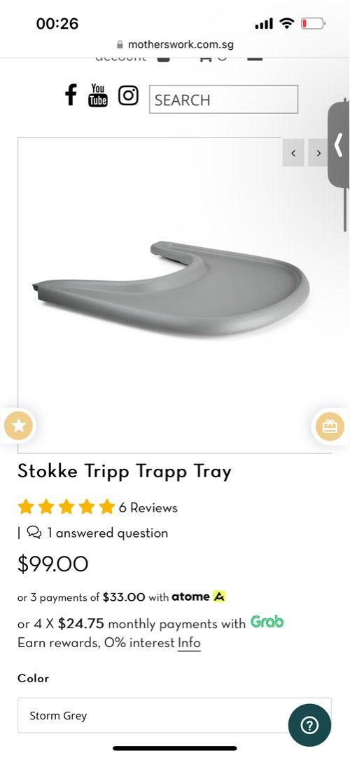 Stokke tripp trapp tray storm grey cheap