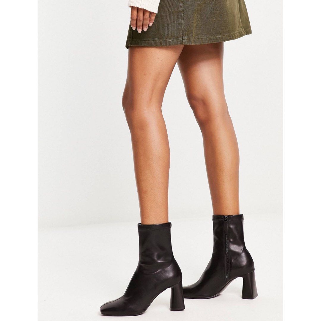 Stradivarius mid heel boot in Black Women s Fashion Footwear