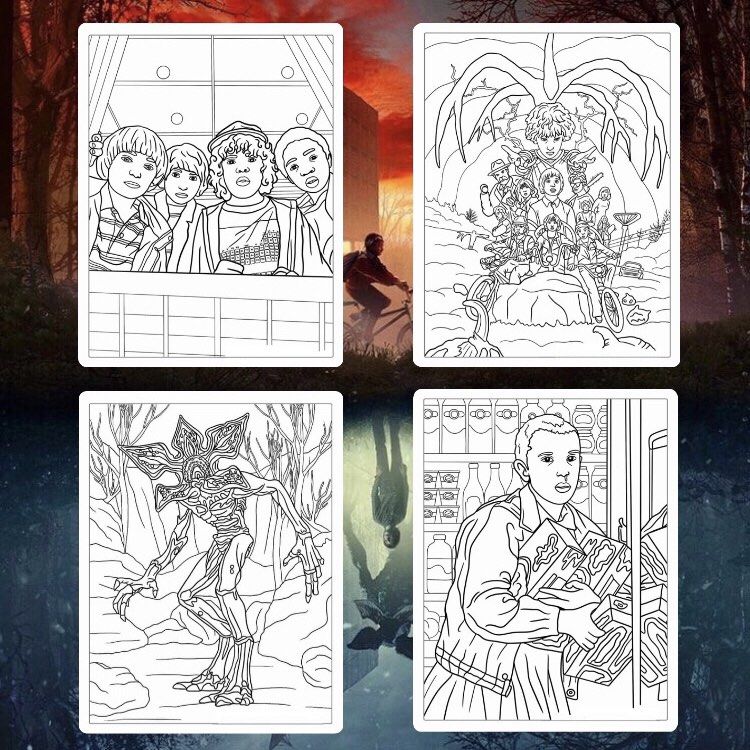 stranger things colouring pages (printable), Hobbies & Toys, Stationery ...