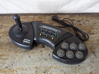 《早期電腦用外接遊戲搖桿》Super Cobra 電玩搖桿（雙排15針接頭、Computer Stick ）—古物舊貨、懷舊古道具、復古擺飾、早期民藝、懷舊電玩、老搖桿手把收藏