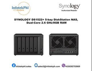 SYNOLOGY DS1522+ 5-bay DiskStation (up to 15-bay), Dual-Core(4-thread) 2.6 GHz,  8GB RAM, Built-in two M.2 NVMe SSD slots