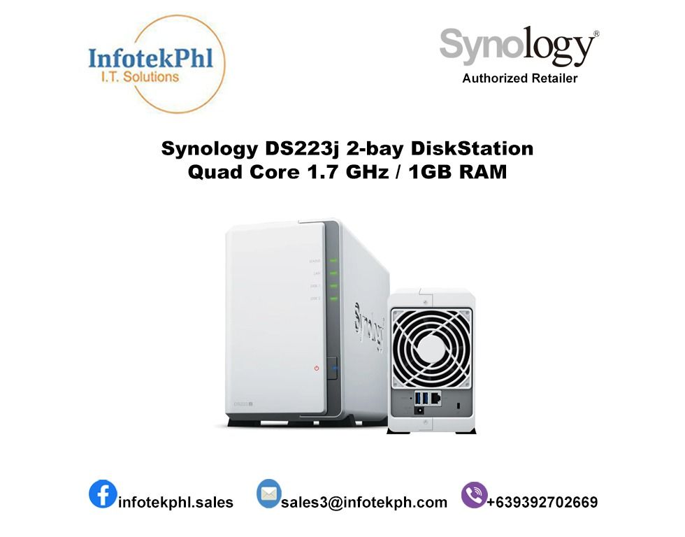Synology DiskStation DS223J 2-BAY 4-Core 1.7 GHZ Realtek RTD1619B