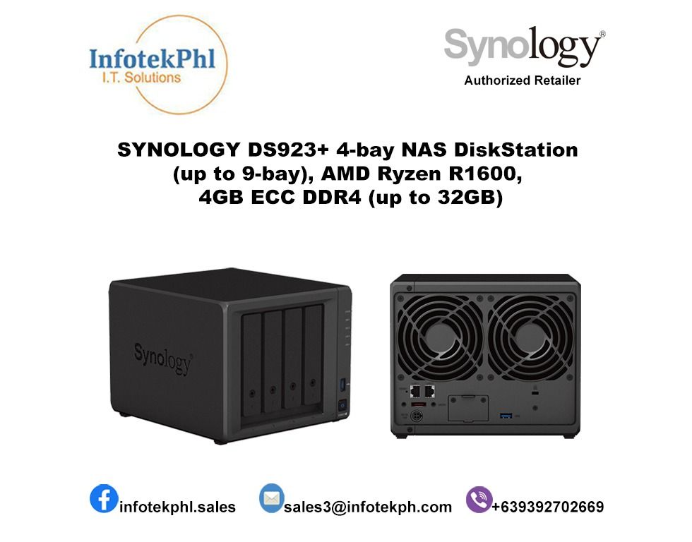  Synology DiskStation DS923+ 4-Bay NAS Enclosure Server