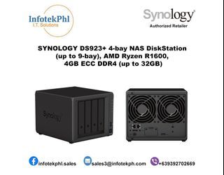 SYNOLOGY DS923+ 4-bay DiskStation (up to 9-bay), AMD Ryzen R1600 , 4GB ECC DDR4(up to 32GB)