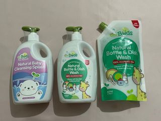 TINY BUDS Natural cleansing splash (600ml) and Bottle&Dish wash pump (600ml) and refill (500ml)