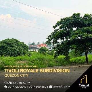 Tivoli Royale Subdivision Regular Lot at 300 SQM Lot Area, Quezon City, For Sale