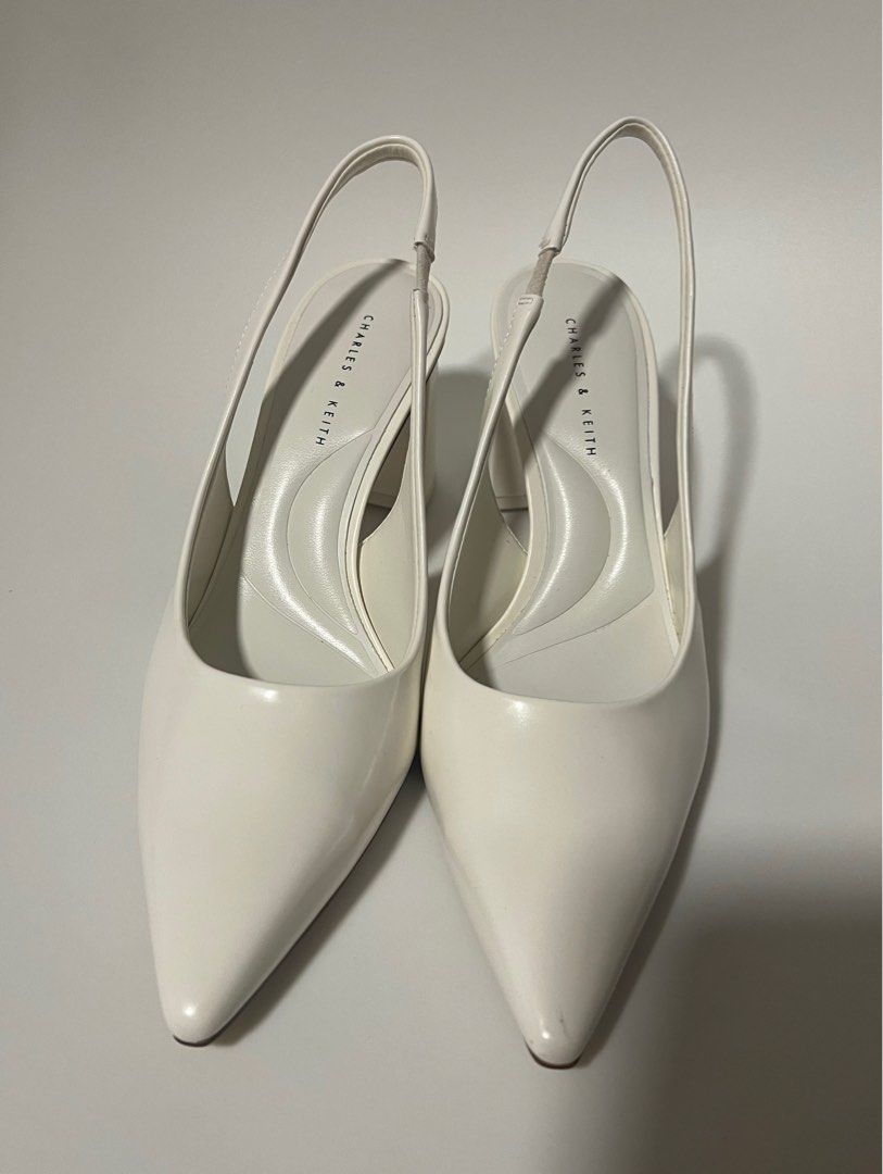 White slingback pumps best sale