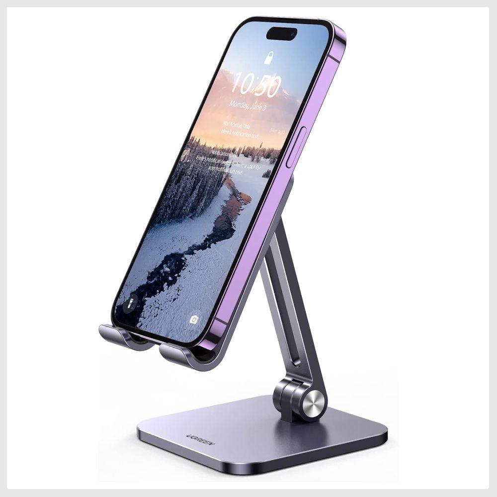 2 Pcs Cell Phone Stand, Adjustable Angle Height Phone Stand for Desk, Fully  Foldable/Portable Phone Holder, Compatible for iPhone 14/13/12/Smartphones