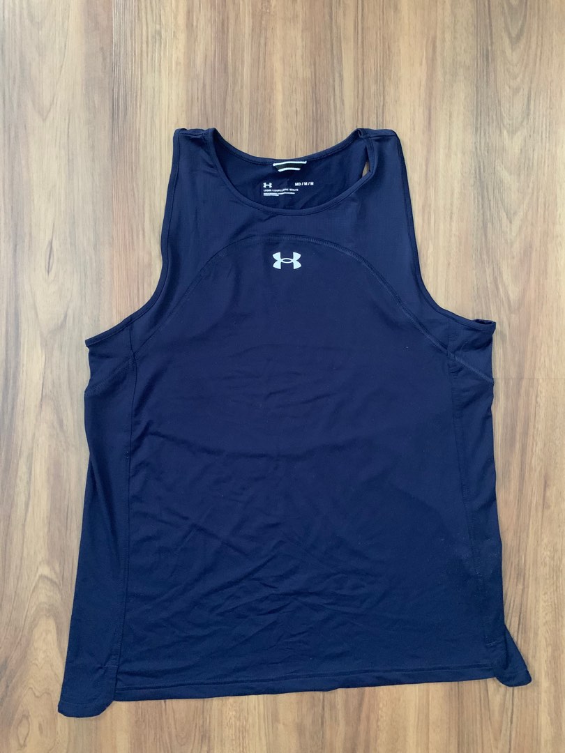 Under armour original singlet biru, Fesyen Pria, Pakaian , Atasan di Carousell
