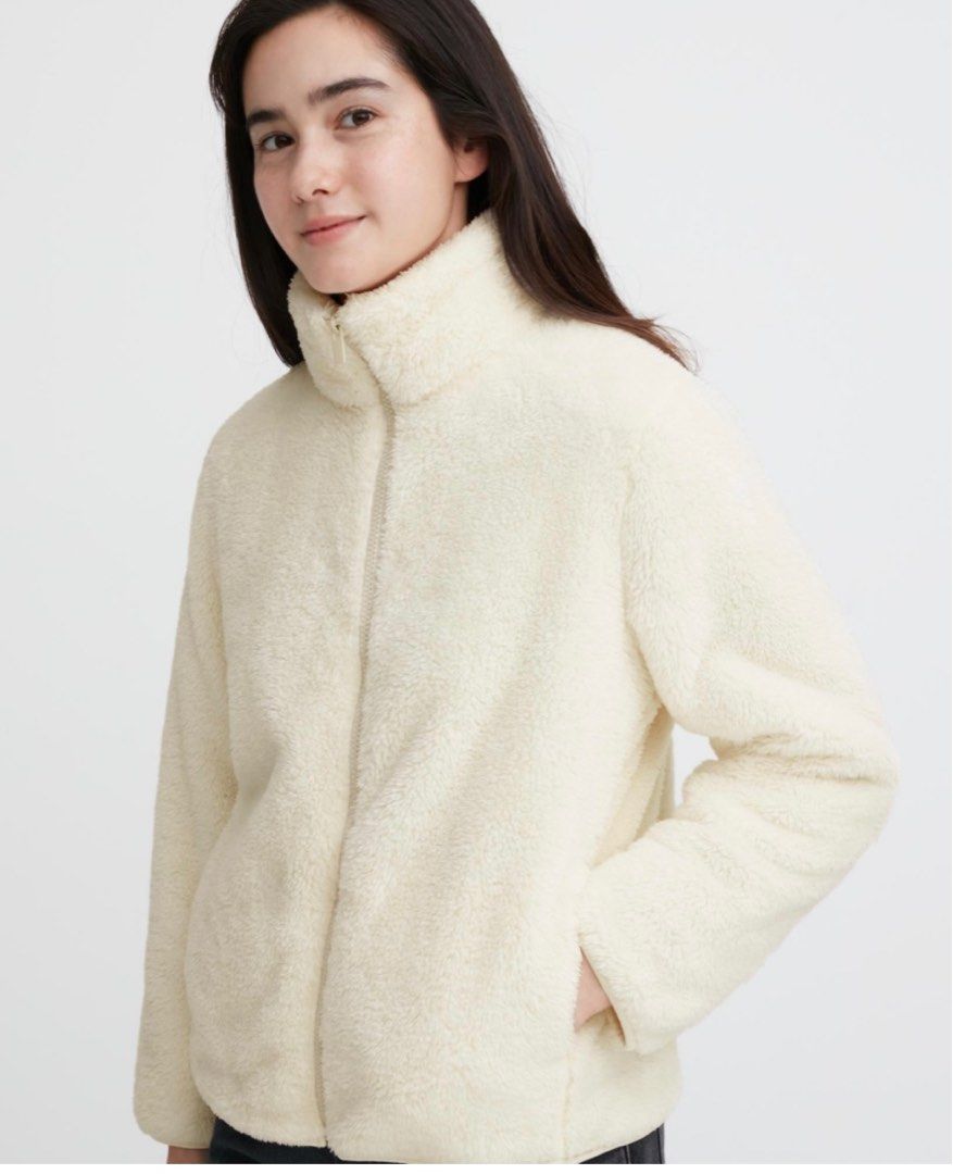 Uniqlo fluffy yarn fleece full zip jacket clearance