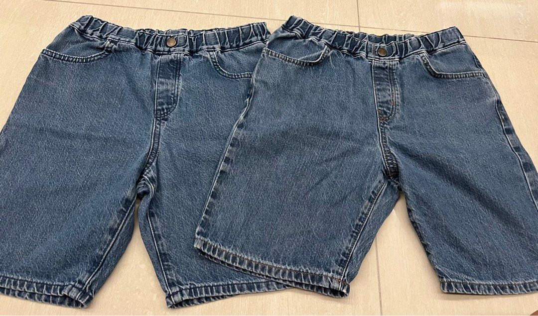 Pull up denim top shorts
