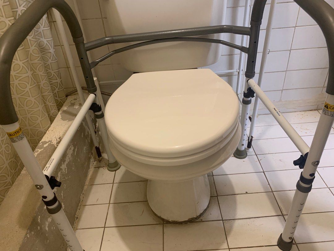 Vaunn Deluxe Folding Safety Toilet Rail, Adjustable and Foldable Toilet