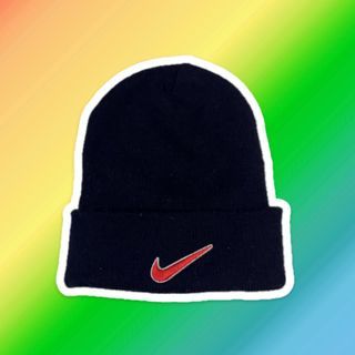 Vintage Nike Center Swoosh Beanie Hat Navy One Size [OUTDATED]
