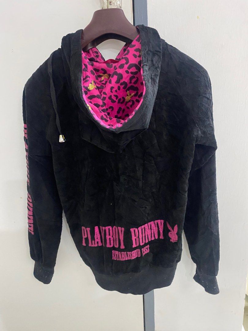 VINTAGE PLAYBOY BUNNY GLITTER HOODIE Women s Fashion Coats Jackets and Outerwear on Carousell