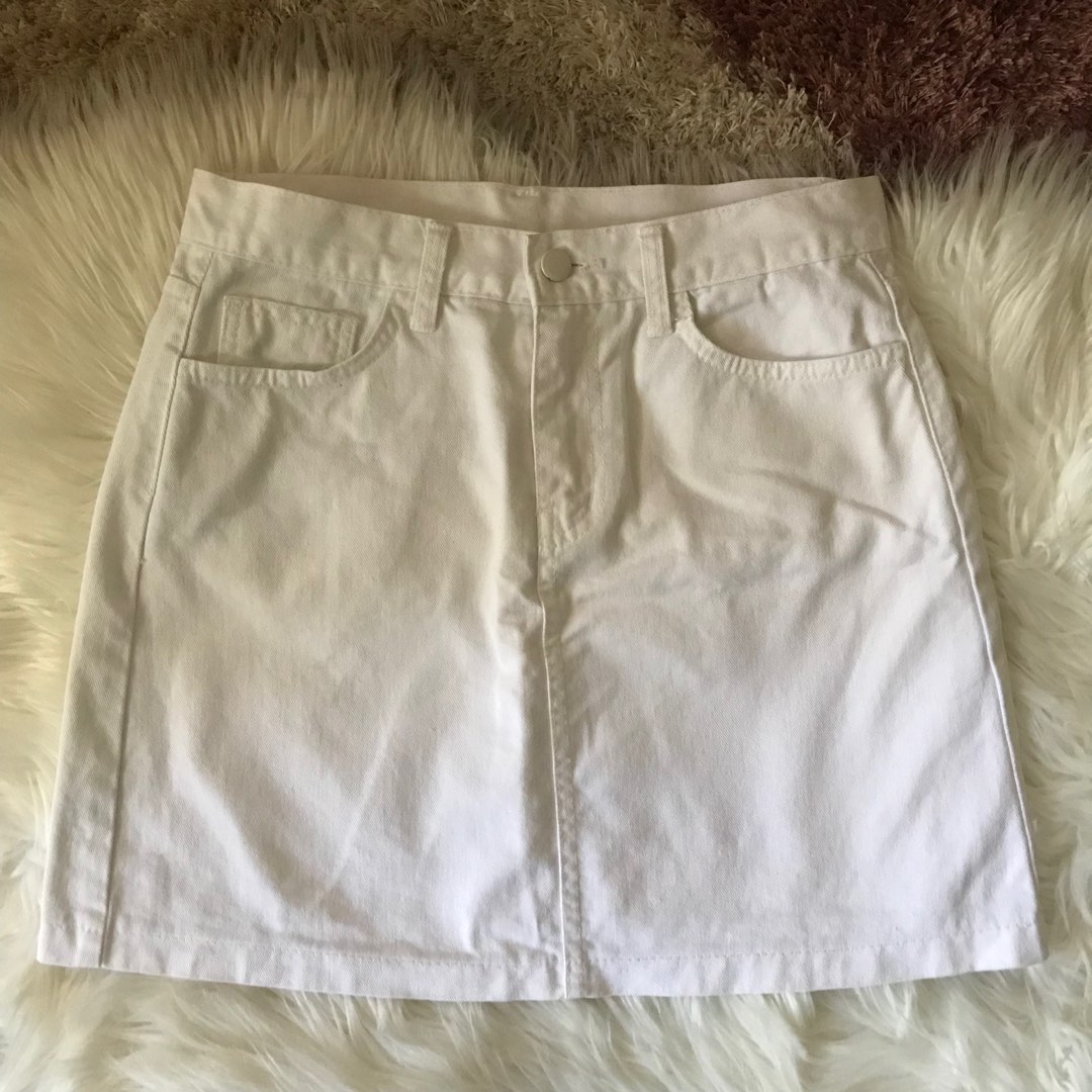 PEACH KIDS White denim Skirt