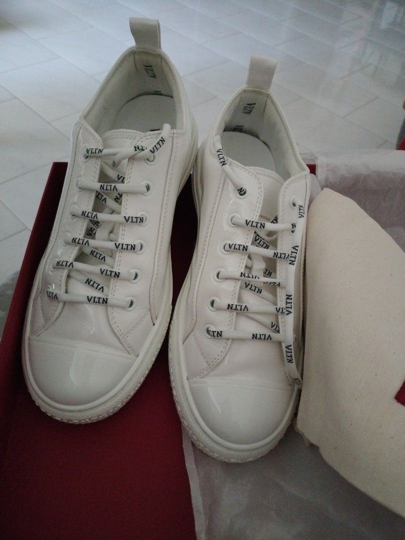 White Patent Leather Sneakers Luxury Sneakers Footwear on