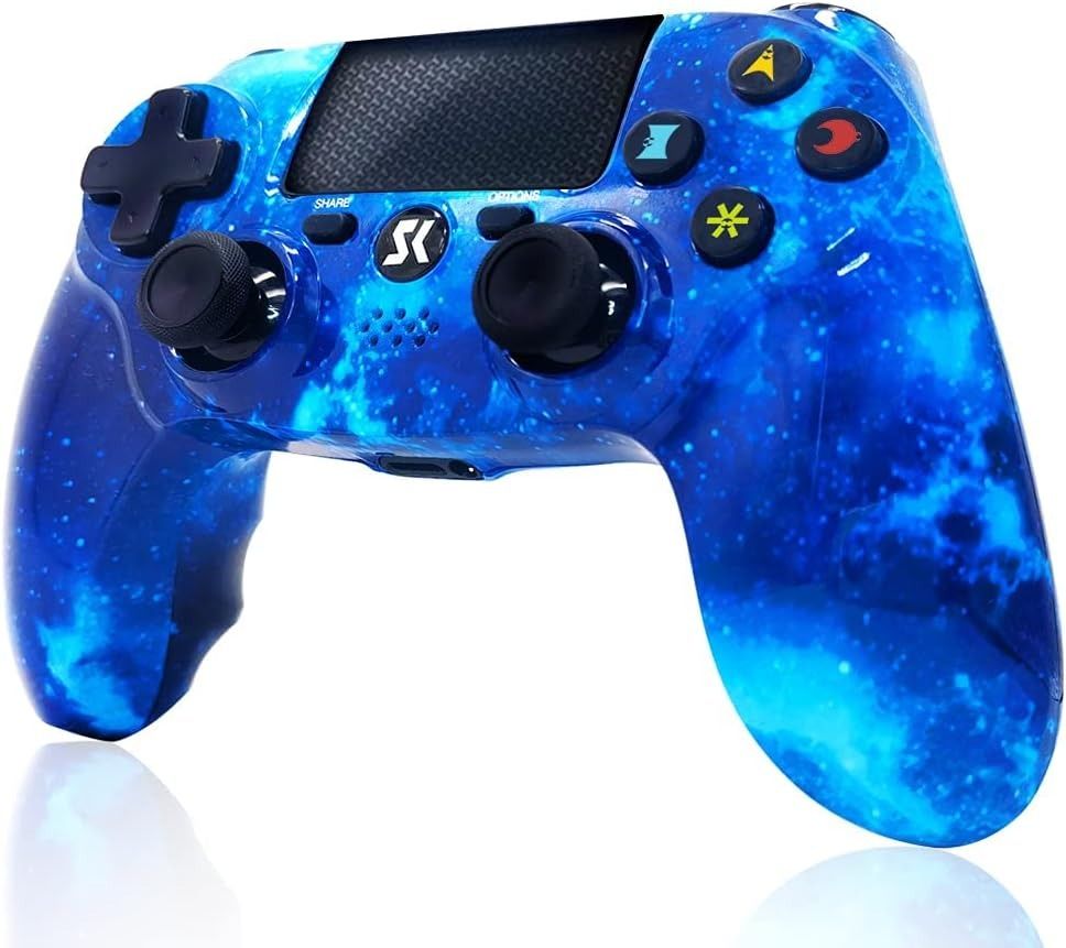 Wireless Controller for PS4, Blue Galaxy Series High Performance Dual  Vibration Gaming Controller for Playstation 4 /Pro/Slim/PC with Audio  Function, Touch Pad, Motion Control, Video Gaming, Gaming Accessories,  Controllers on Carousell