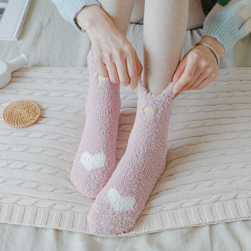 5 Pairs Womens Winter Fleece Fluffy Socks Girls Warm Soft Fuzzy Thick Crew  Cute Socks For Casual Home Sleeping