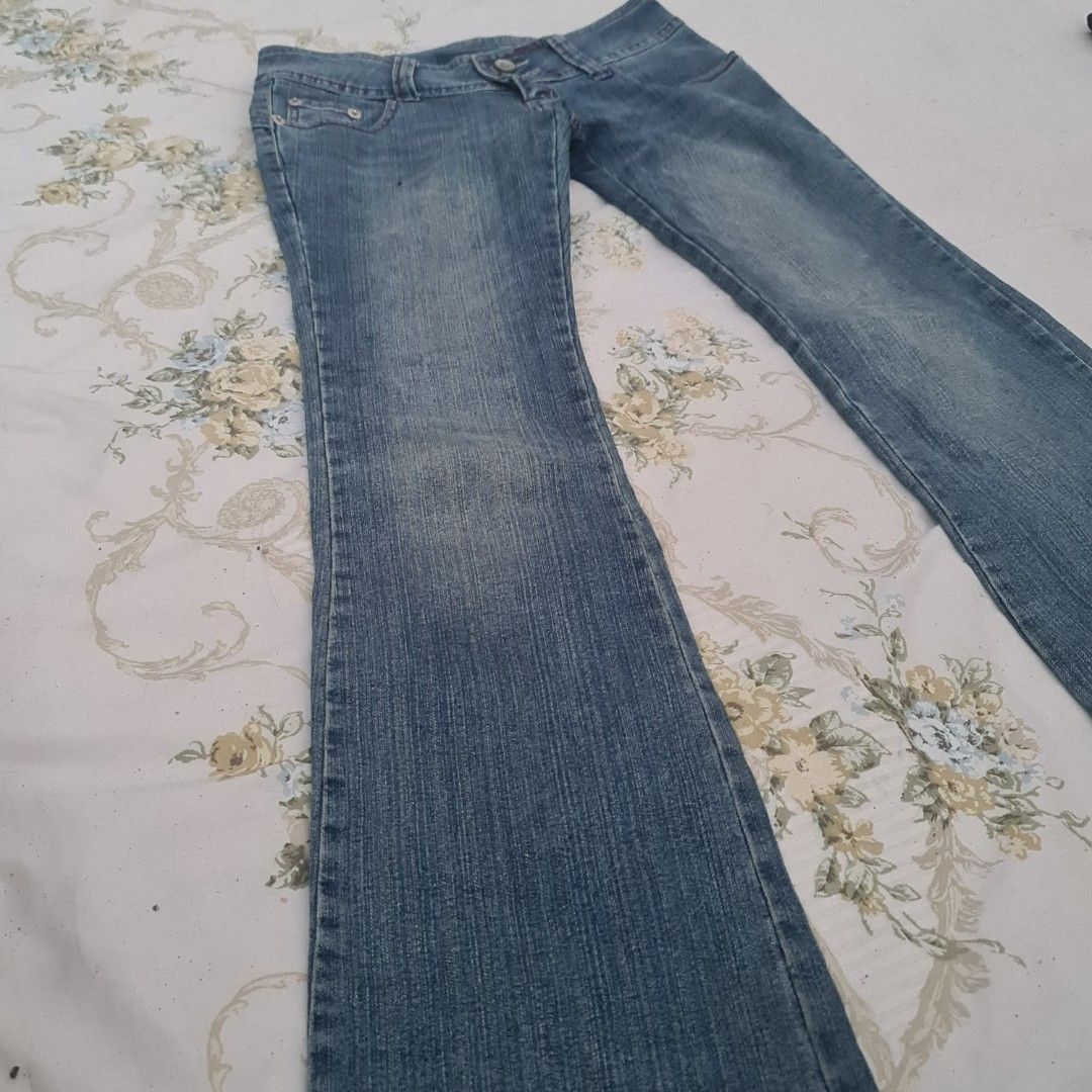 Jeans Low Waist Flare Pants Dark Academia Aesthetic Vintage 90s