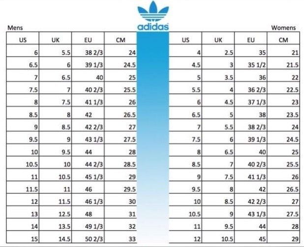 Adidas campus discount size guide