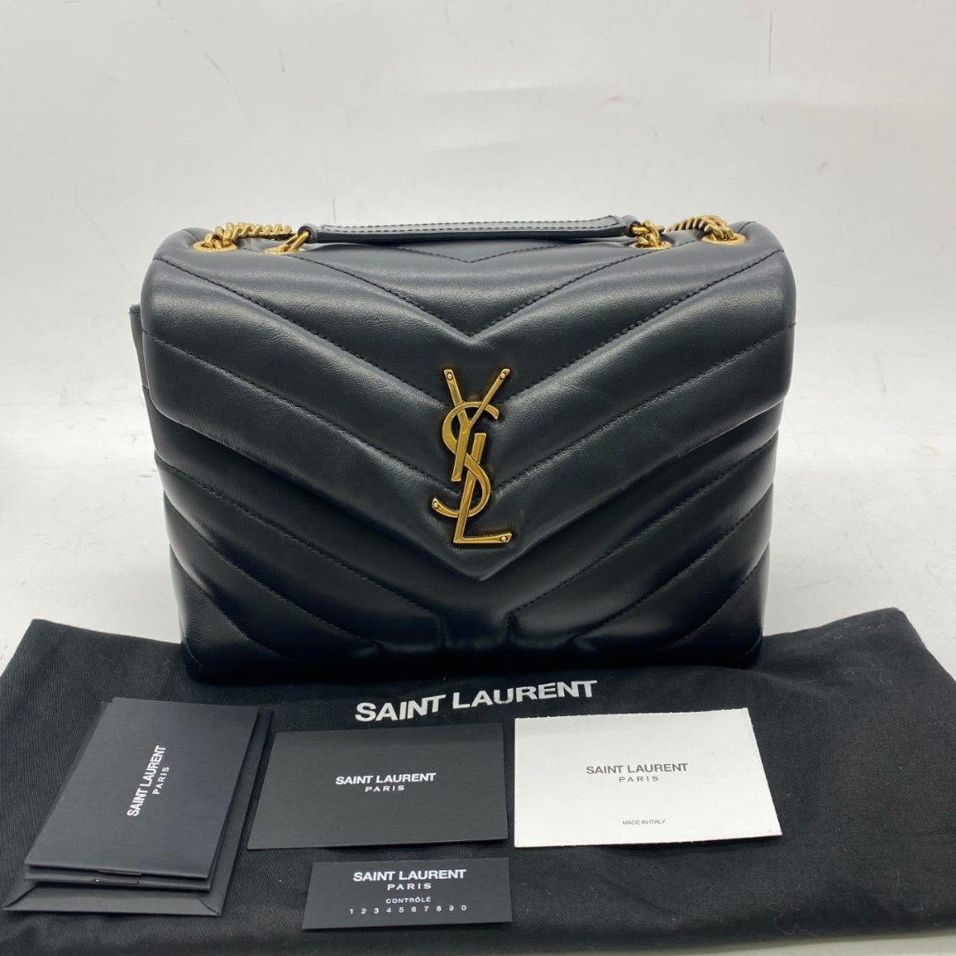 YSL Lou Lou Small Black Gold Hardware 2021 (23x9x16) comes with dustbag