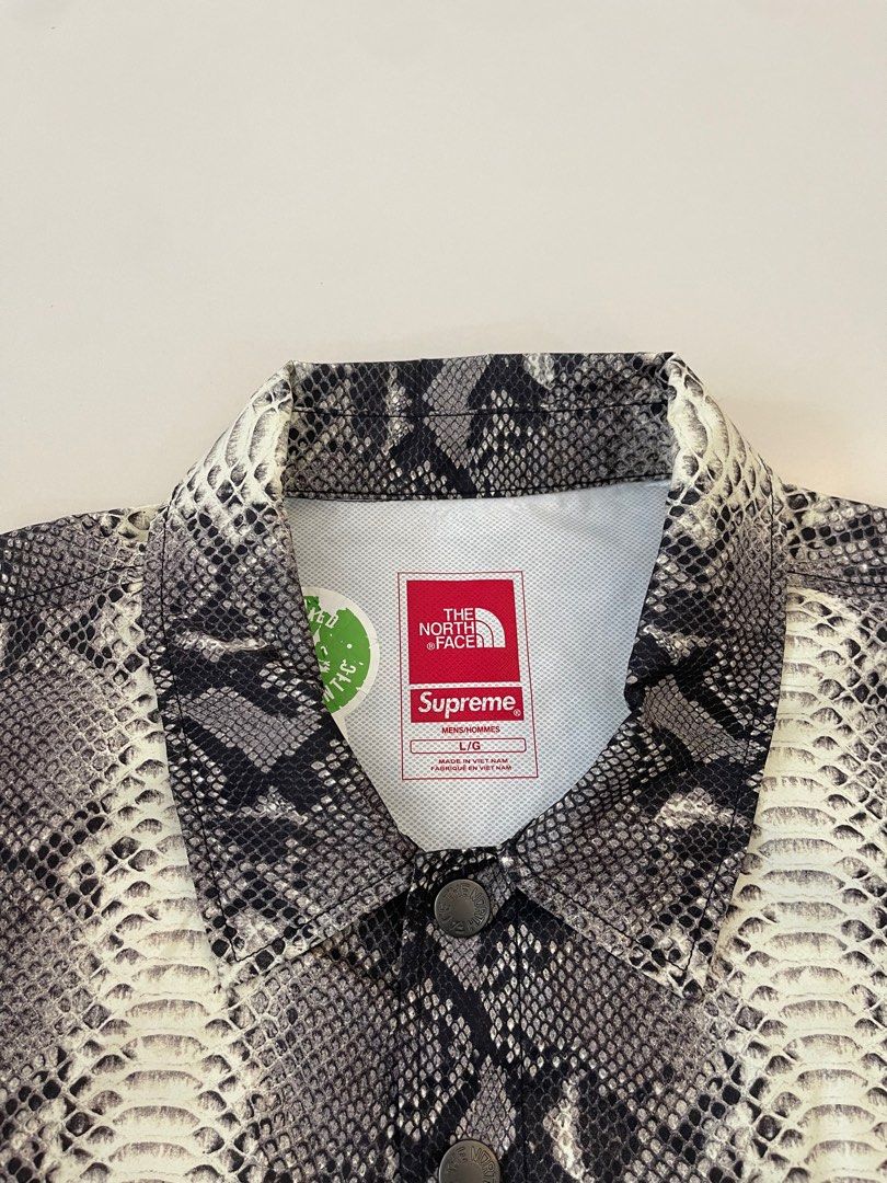 Supreme the north face snakeskin taped seam coaches jacket green outlet