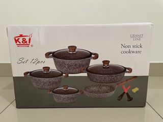 Carote IceCream Granite periuk batu Non sticky Cookware Set (7 Pcs