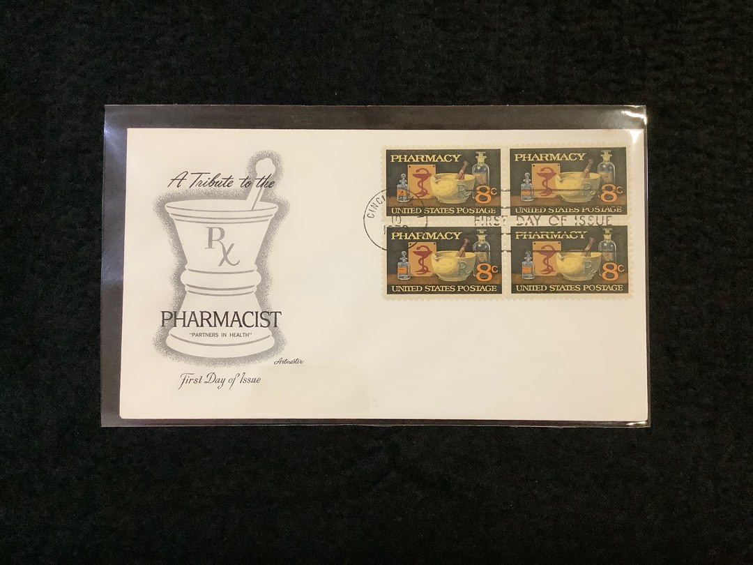 1972 USA Pharmacy Issue (A Tribute To The Pharmacists) Block Of Four On