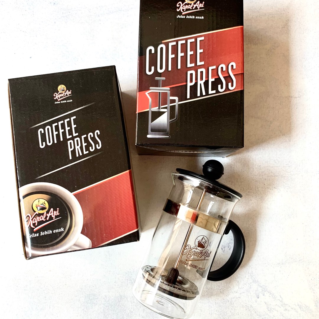 (2PCS) COFFEE PRESS kapal api french press mesin kopi mug kopi gelas
