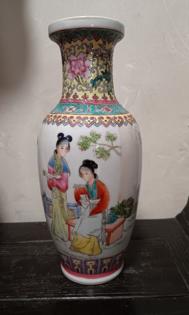 中国景徳鎮 琺瑯彩 一対 花瓶 / 古玩 粉彩 古月軒 五彩 唐物 協貿