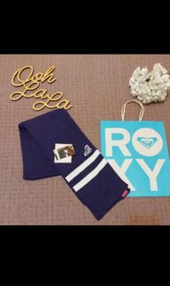 全新 現貨 美國 ROXY Logo繡 學院風 紫白條紋 圍巾 長圍巾 針織圍巾 保暖圍巾 圍脖