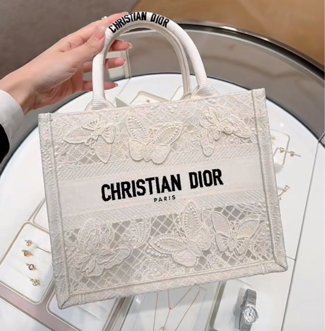 Dior Book Tote Lace Butterfly