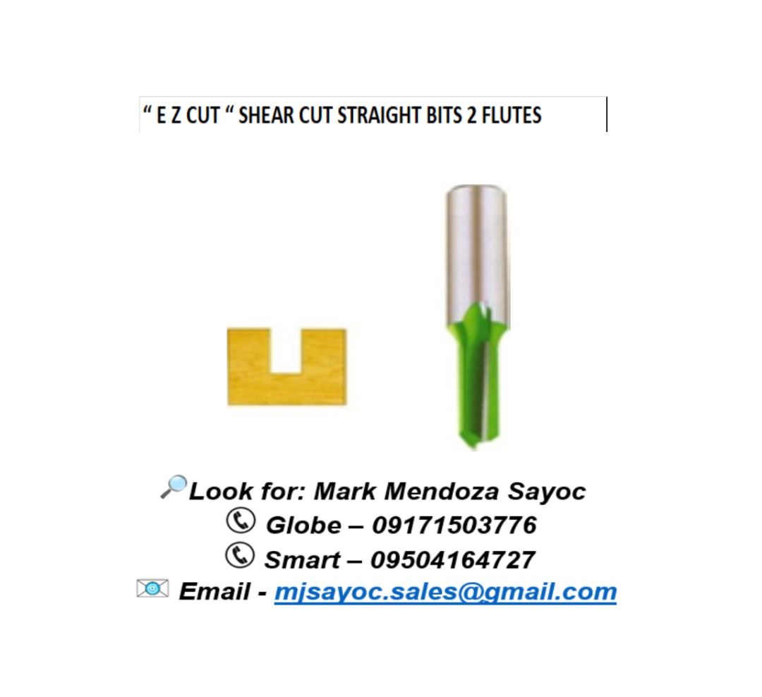 E Z CUT “ SHEAR CUT STRAIGHT BITS 2 FLUTES, Commercial & Industrial