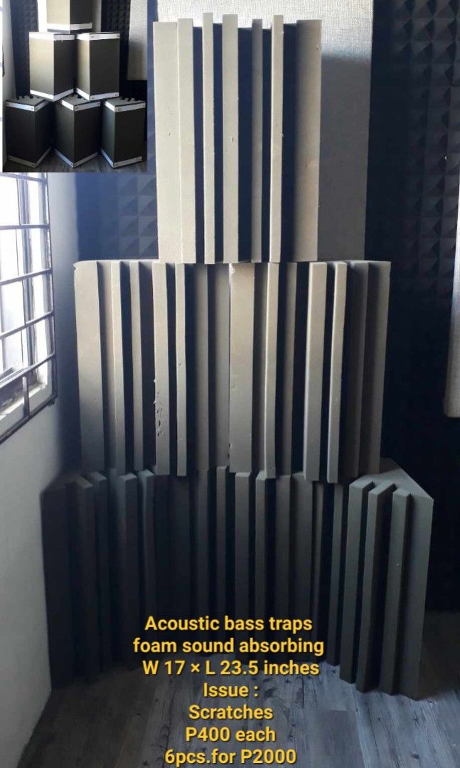 Acoustic bass traps foam absorbing, Everything Else, Others on Carousell