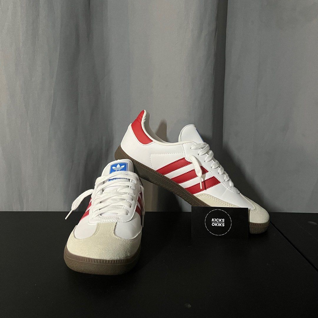 adidas samba white red