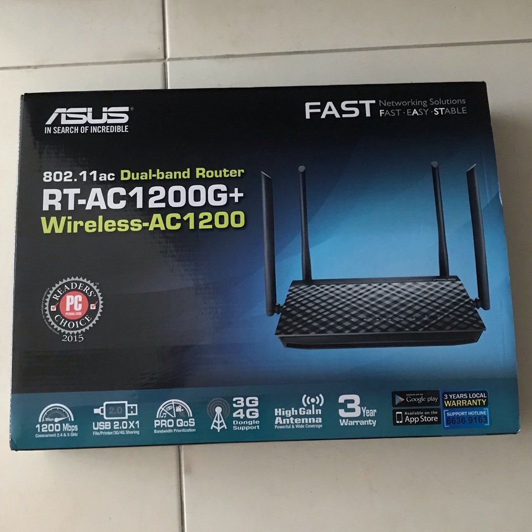 Asus Router RT-AC1200G+, Computers & Tech, Parts & Accessories ...