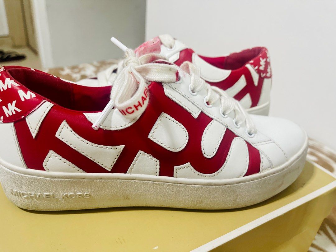 Red michael kors deals trainers