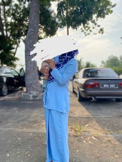 baju kurung baby blue