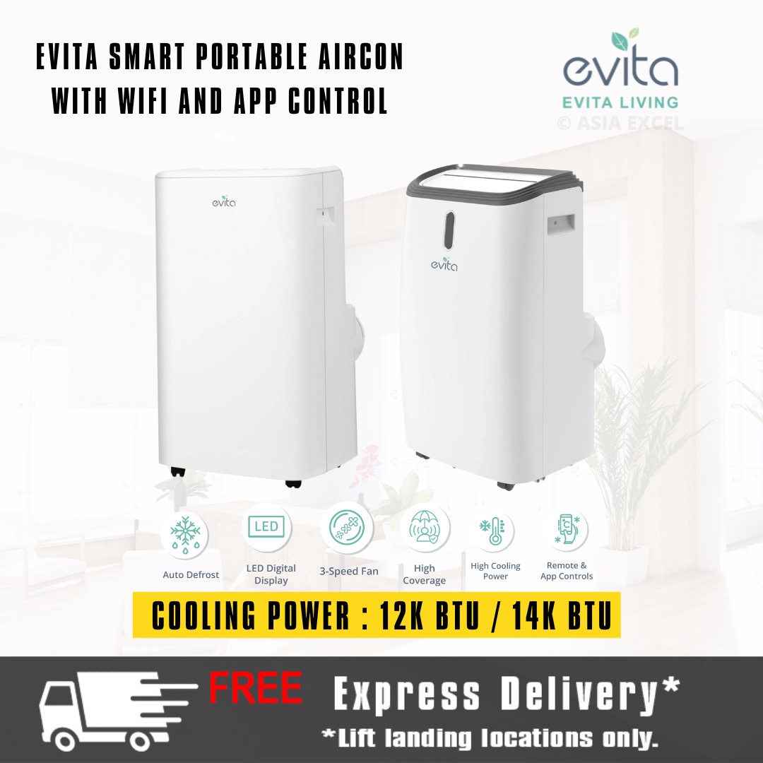 *BEST PORTABLE AIRCON* EVITA SMART WIFI PORTABLE AIR CONDITIONER WITH ...