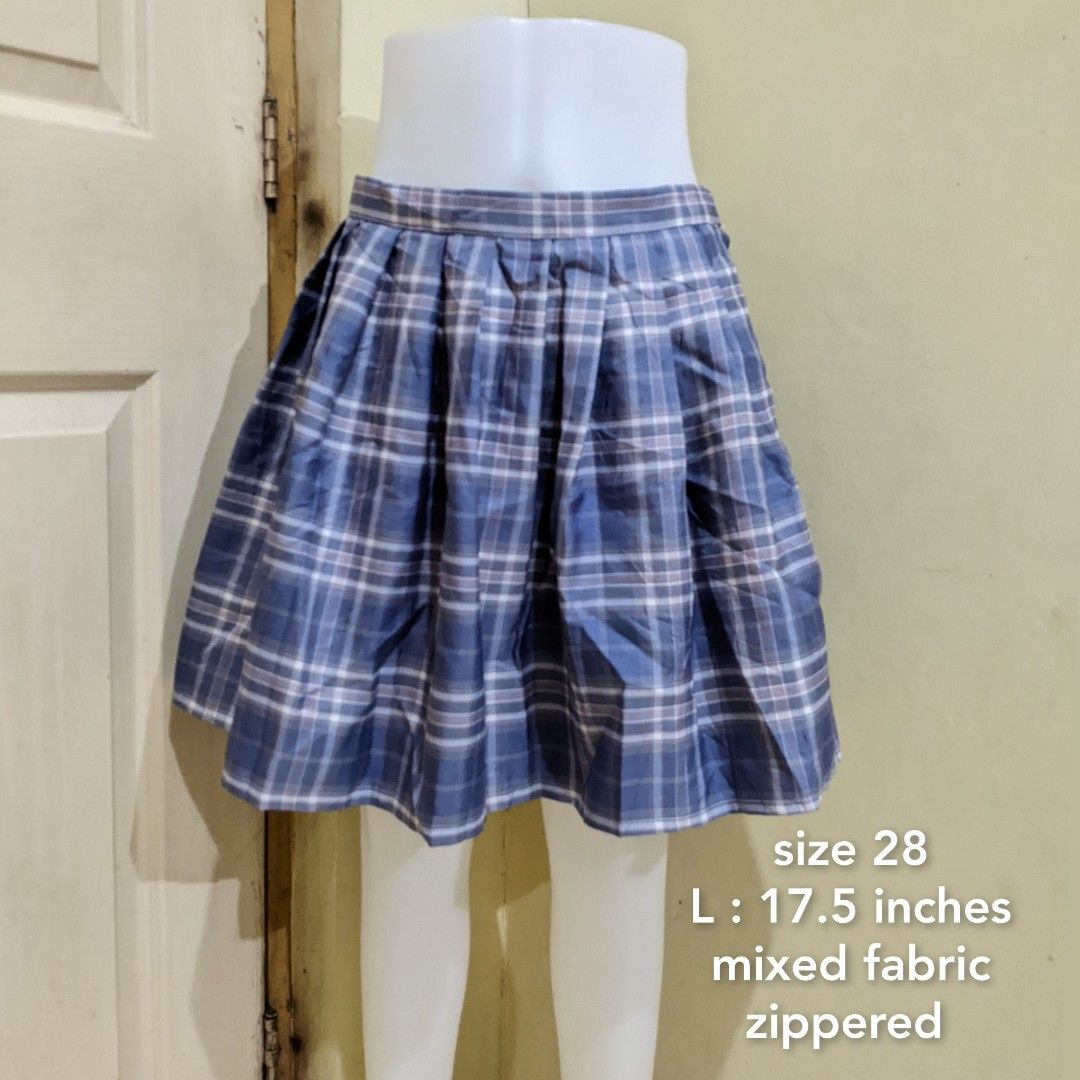 Blue pleated hotsell skirt 48