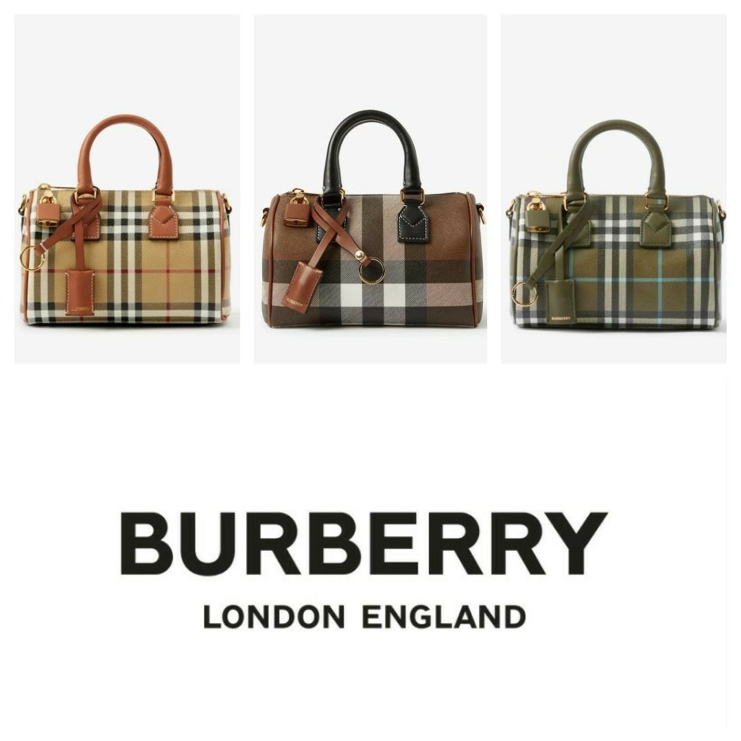 BURBERRY level check mini Boston bag（Burberry Lorne