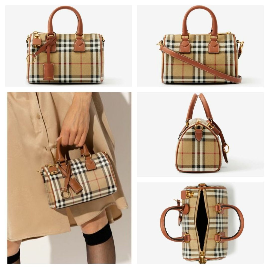 BURBERRY Mini Check Bowling Bag