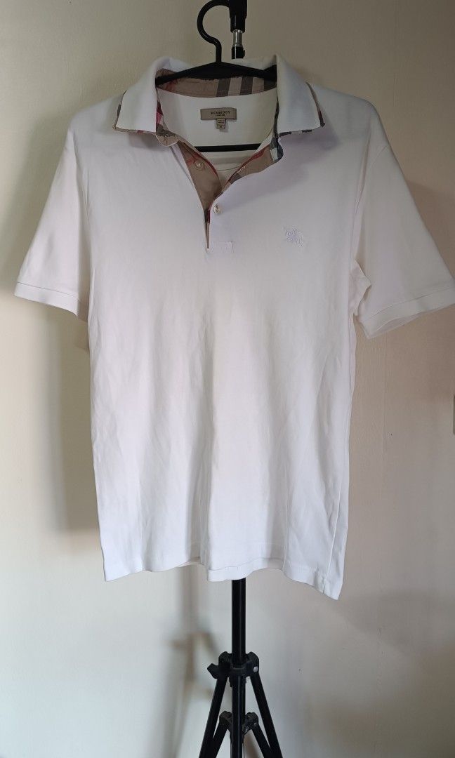 Burberry white polo shirt Men s Fashion Tops Sets Tshirts